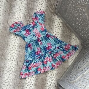Tommy Bahama tropical floral dress girls 4T hibiscus island girl resortwear